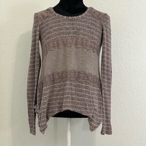 American Rag Lace Trim Knit Top